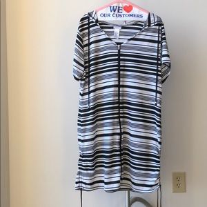 Dahlia Striped Hoodie Cover-Up